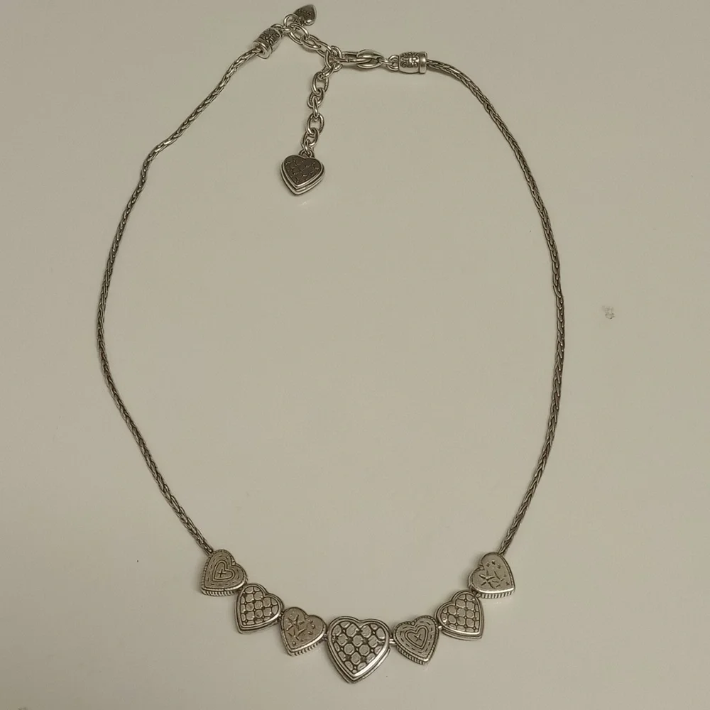 🖤 BRIGHTON SILVER PLATED TWO SIDED HEART NECKLACE